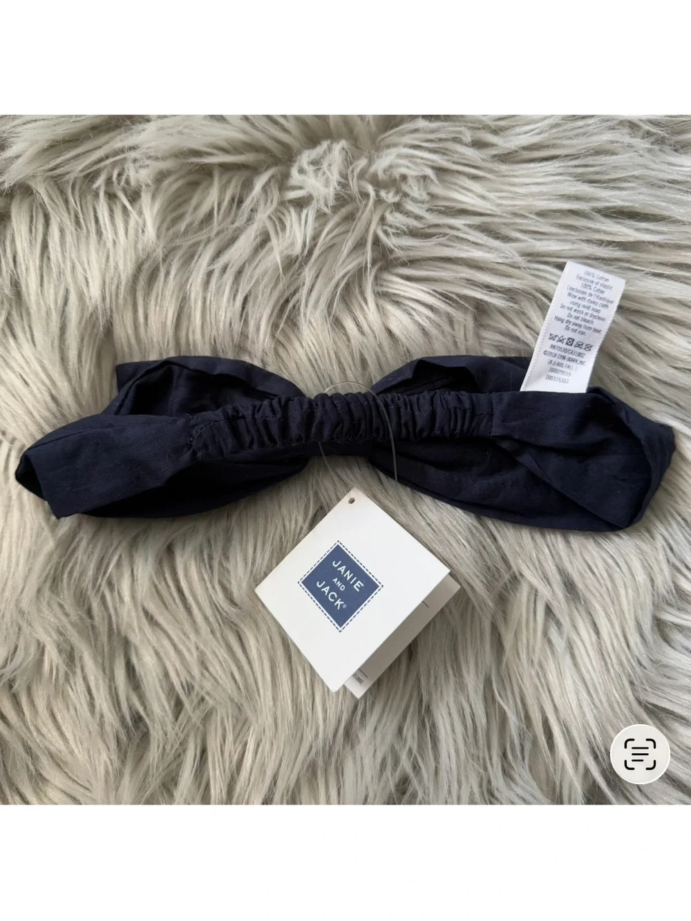 JANIE AND JACK Navy Bow Headband One Size 100% Cotton NWT